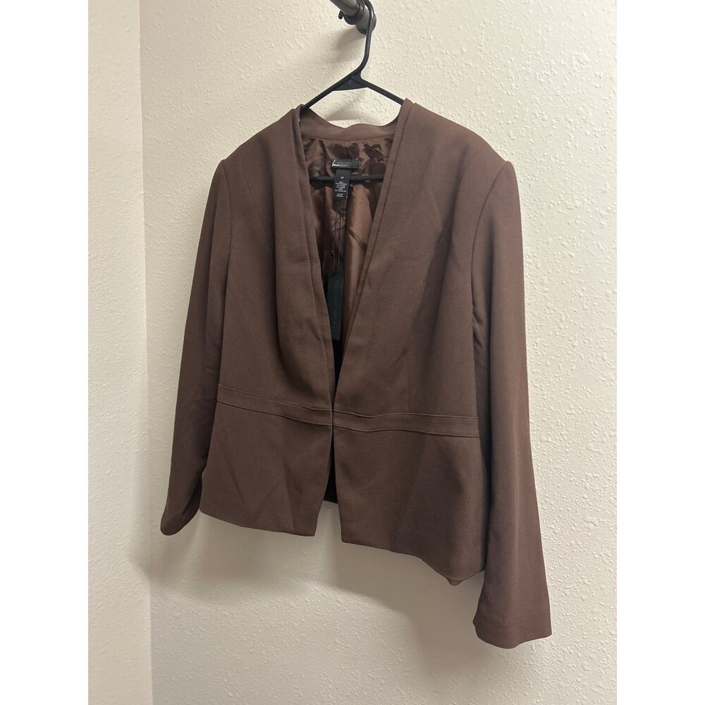 NWT Lane Bryant Hook Eye Tailored Brown Business Career Blazer $99 MSRP size 22
